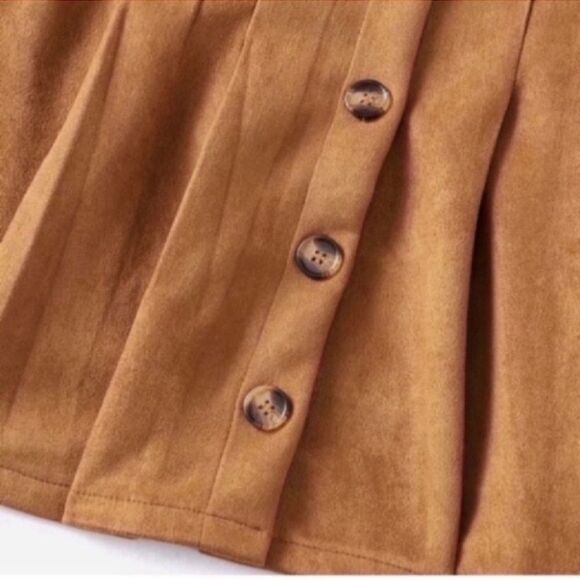 Brown button up mini pencil skirt size small - Picture 3 of 11
